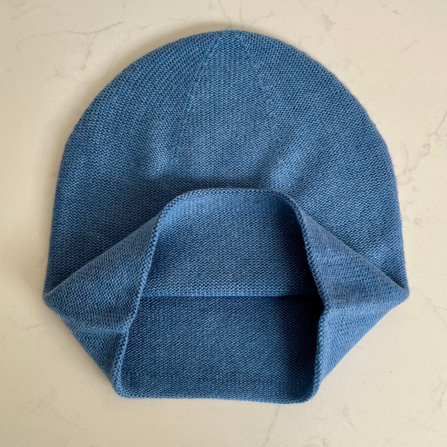 Cashmere Beanie Hat - Mid Blue