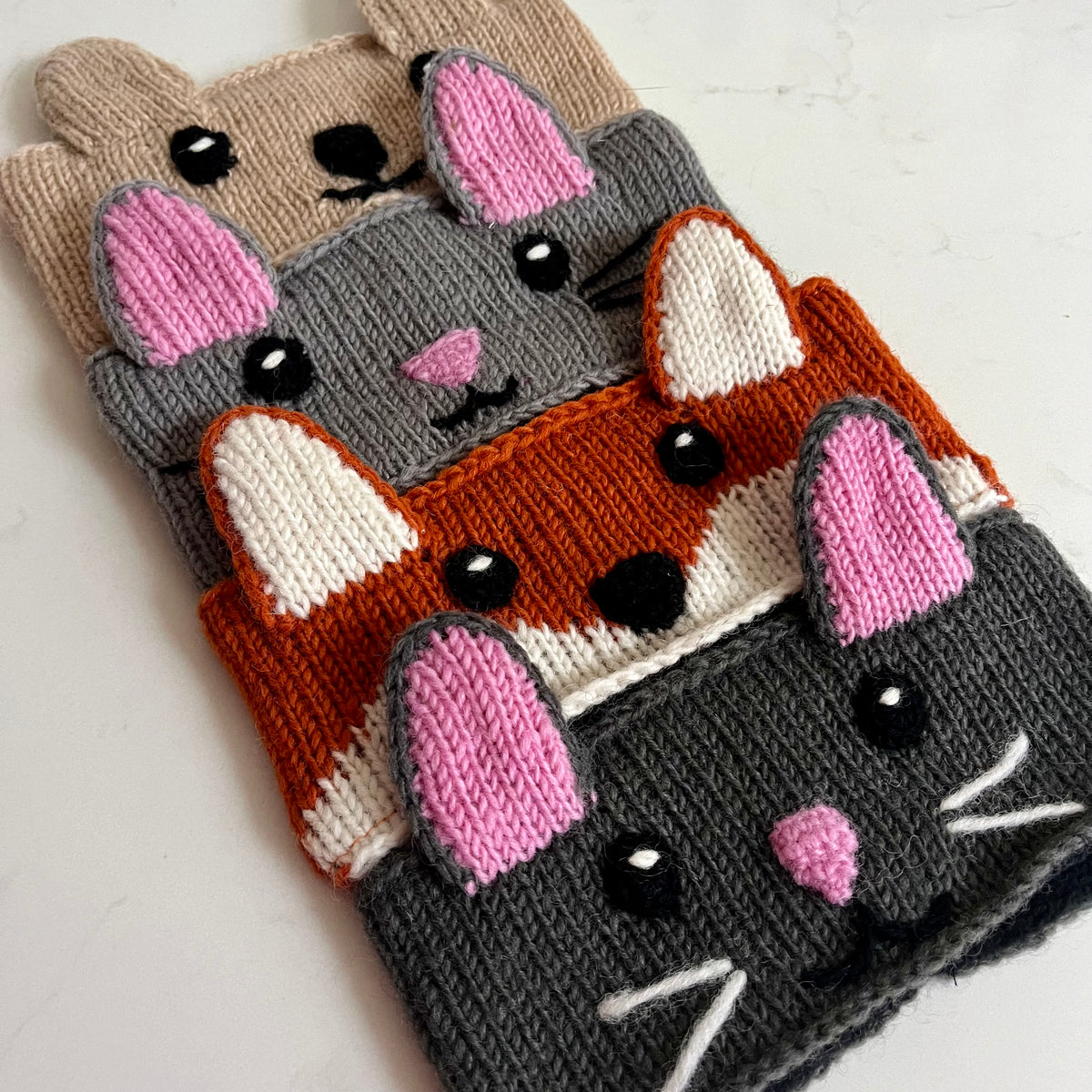 Knitted Fleece-Lined Kids Animal Headband - Fox