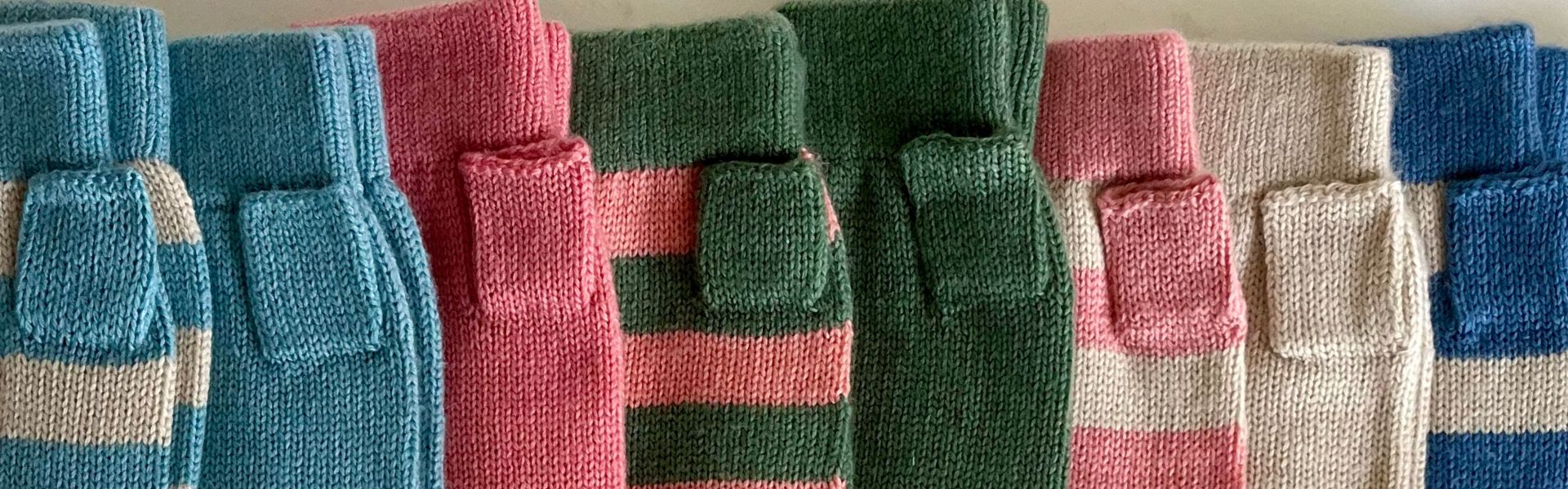 Cashmere stripey and plain gloves from Saddle Creek