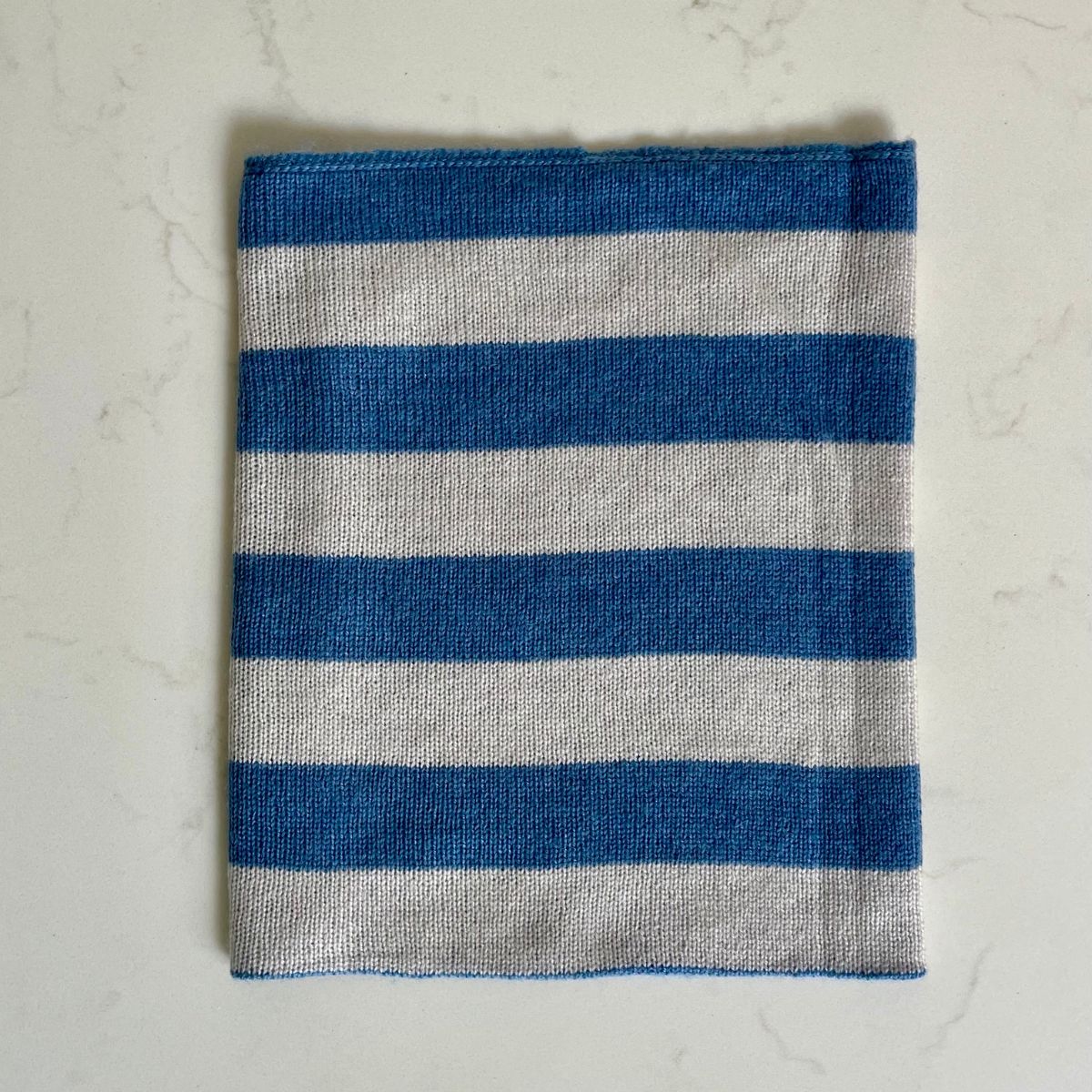 Kids Reversible Cashmere Snood - Blue & Oatmeal
