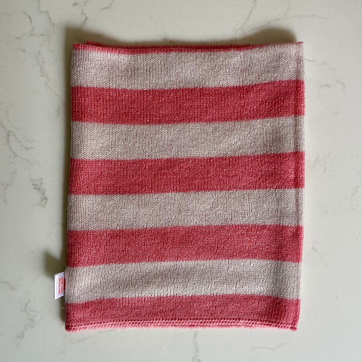 Kids Reversible Cashmere Snood - Pink & Oatmeal