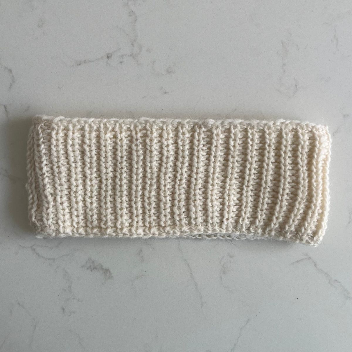Knitted Fleece-Lined Headband - Cream