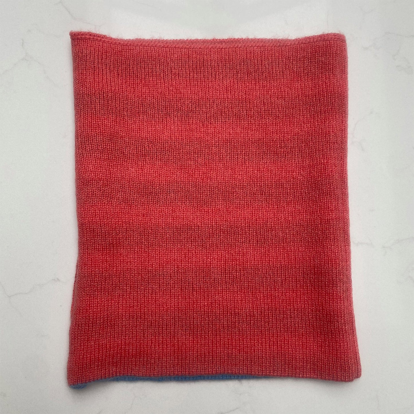 Kids Cashmere Snoods - Coral Red & Blue