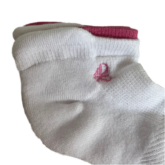Bamboo Trainer Socks - Pink trim