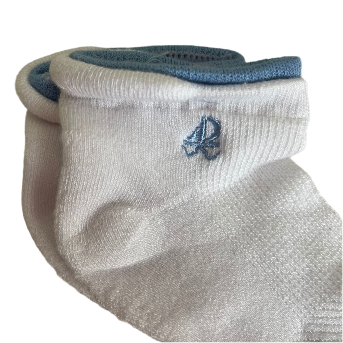 Bamboo Trainer Socks - Blue trim