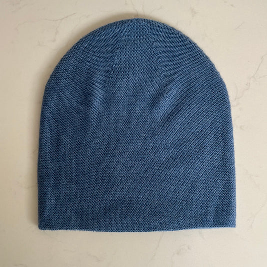 Cashmere Beanie Hat - Mid Blue