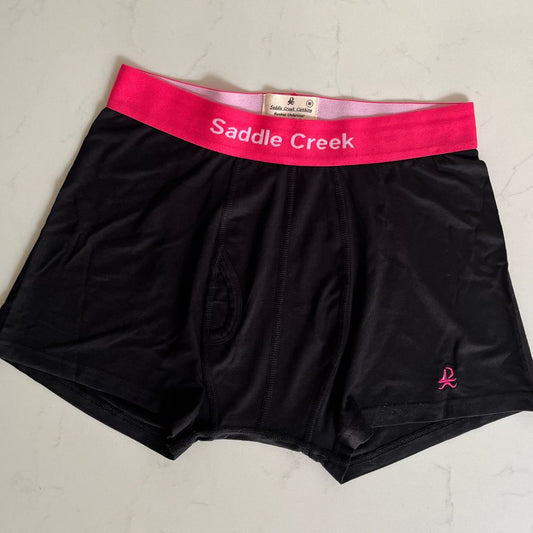 Bamboo Boxers – Black with bright pink band