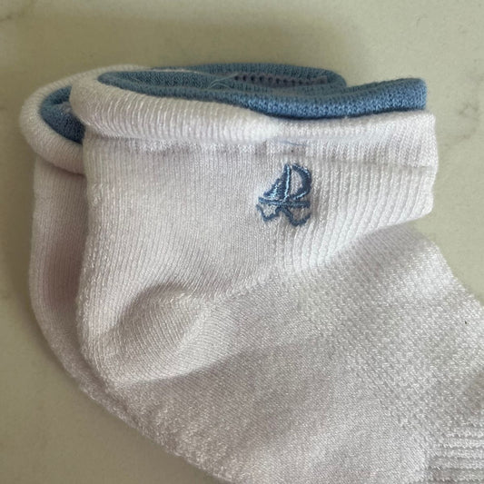 Bamboo Trainer Socks - Blue trim