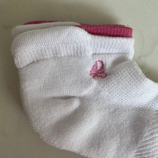 Bamboo Trainer Socks - Pink trim