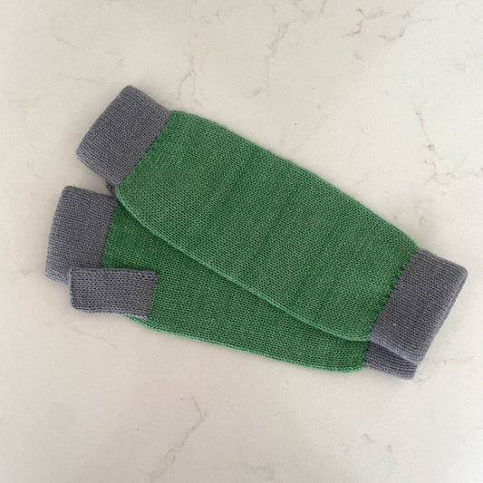 Cashmere Wrist Warmers – Green & Grey