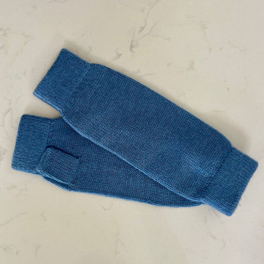 Cashmere Wrist Warmers – Mid Blue