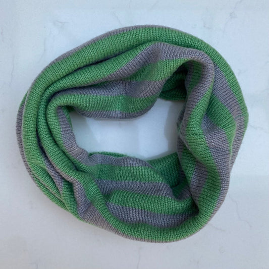 Cashmere Reversible Snoods - Green & Grey