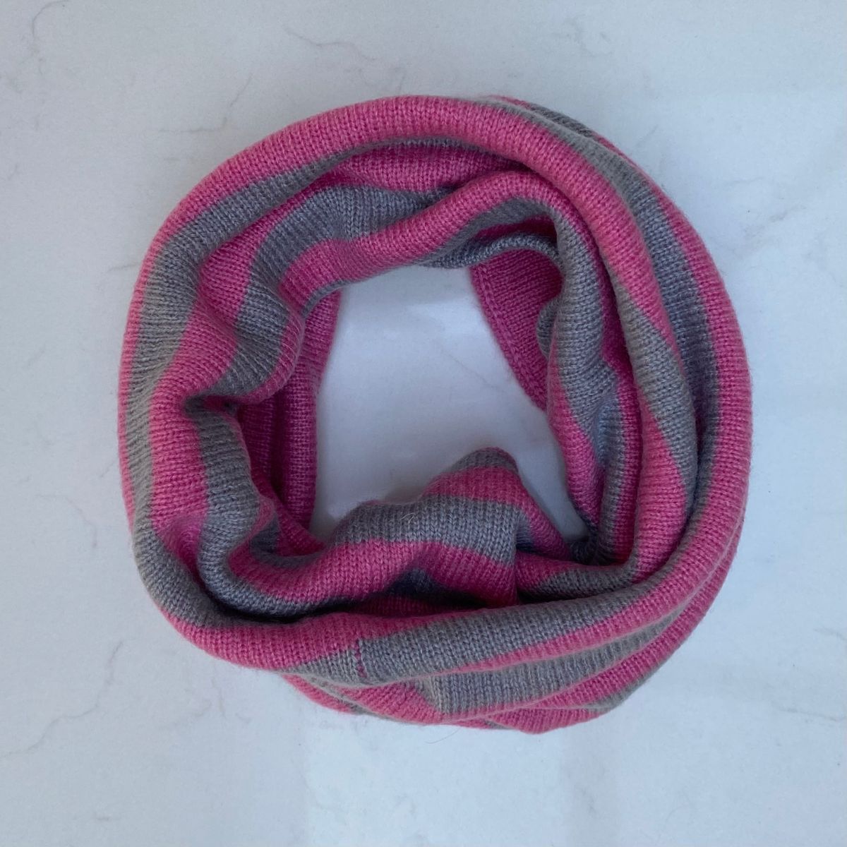 Cashmere Reversible Snoods - Pink & Grey