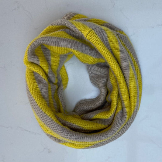 Cashmere Reversible Snoods - Yellow & Taupe