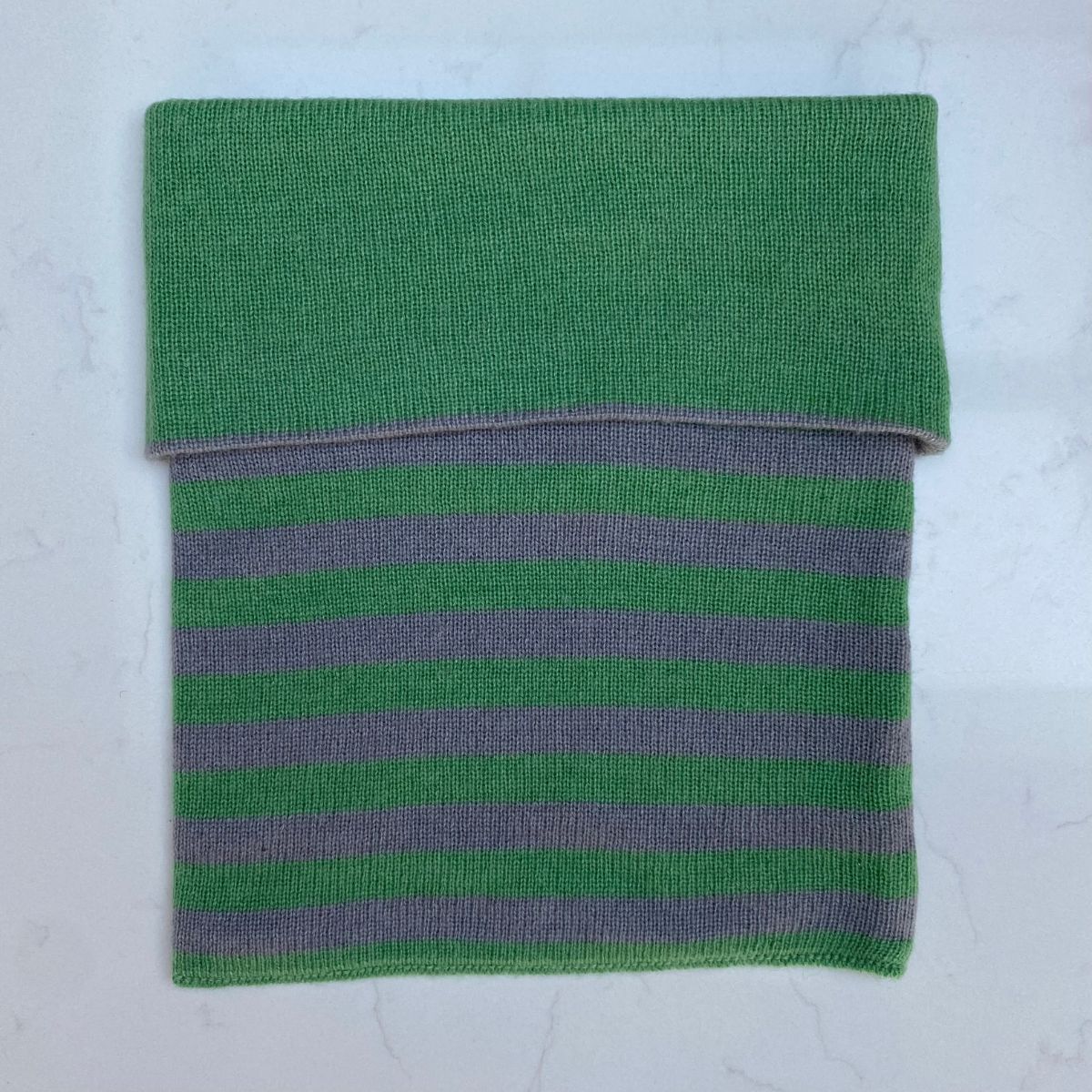 Cashmere Reversible Snoods - Green & Grey