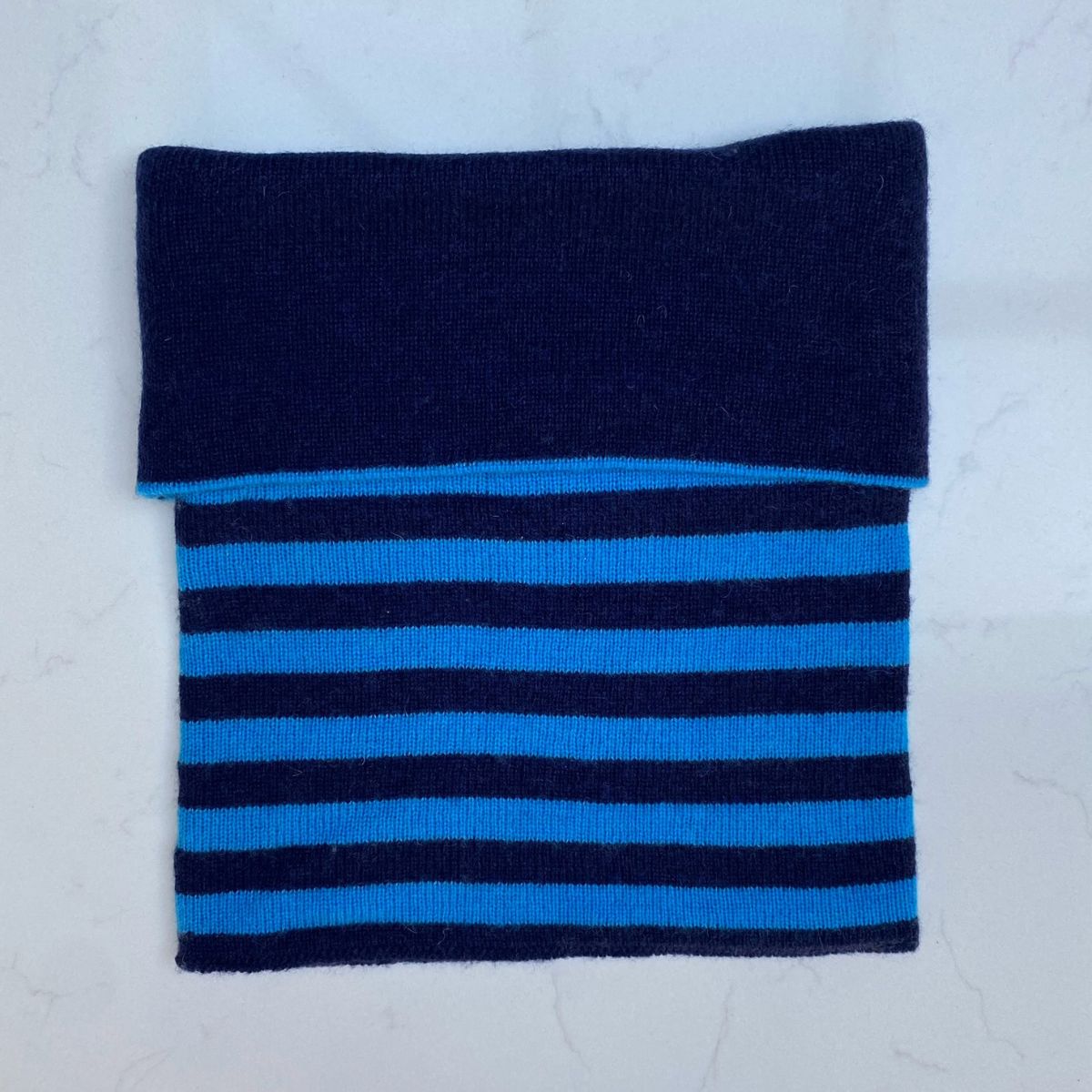 Cashmere Reversible Snoods - Navy & Blue
