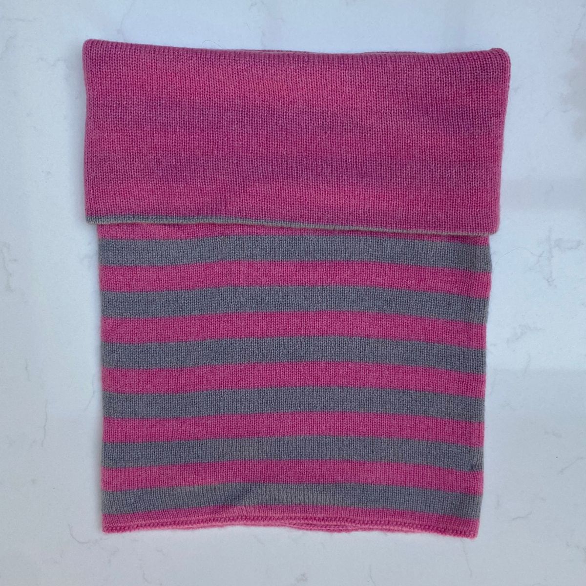 Cashmere Reversible Snoods - Pink & Grey