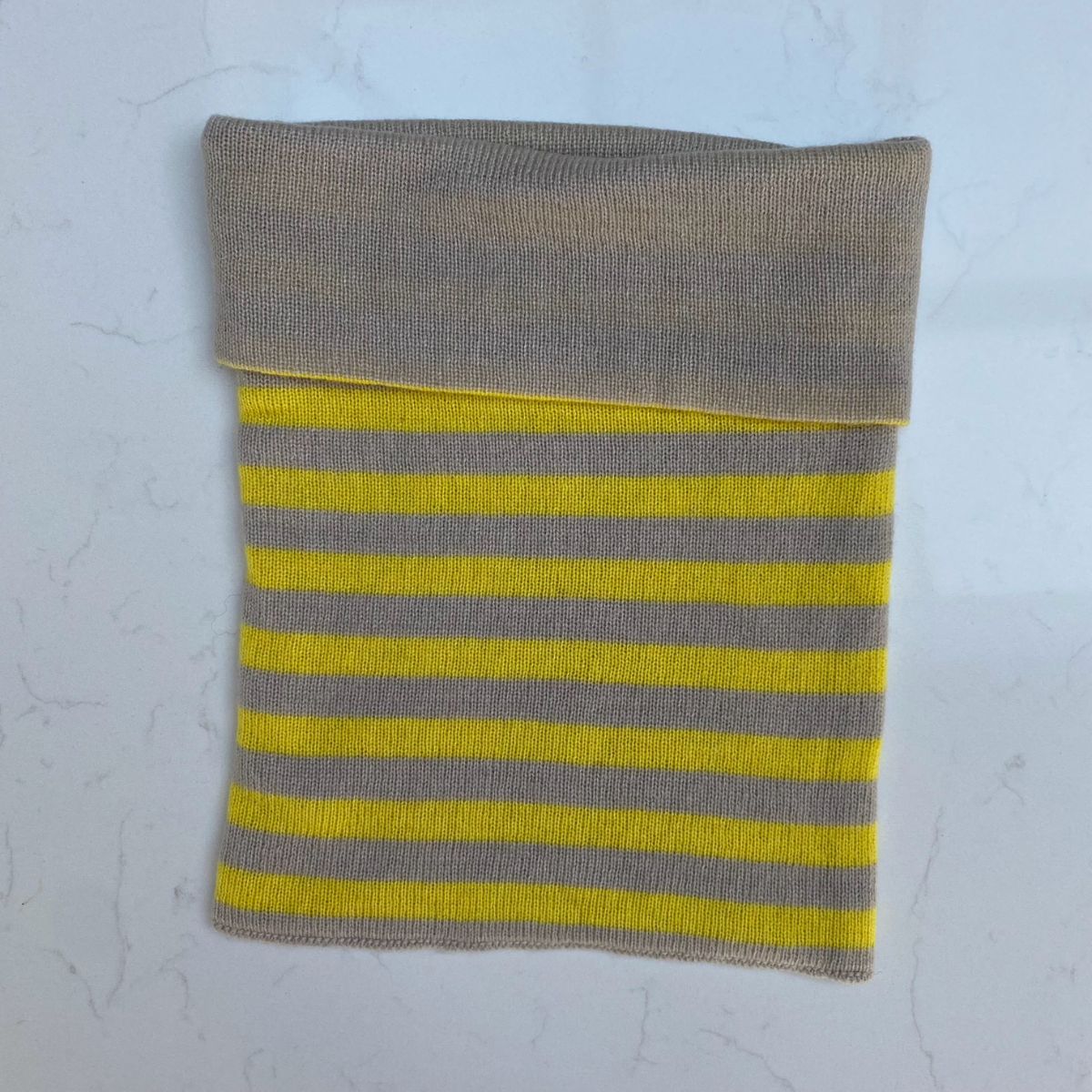 Cashmere Reversible Snoods - Yellow & Taupe