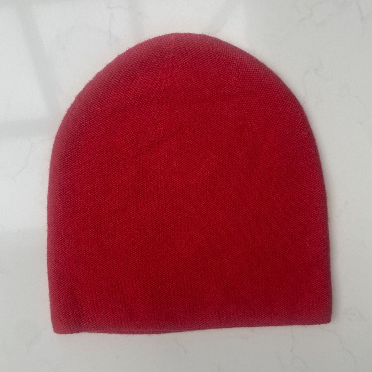 Cashmere Beanie Hat - Coral Red