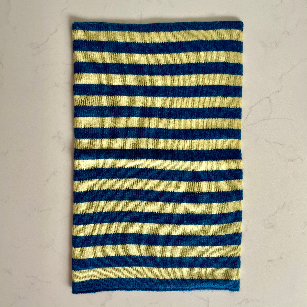 Cashmere Reversible Snoods - Blue & Yellow