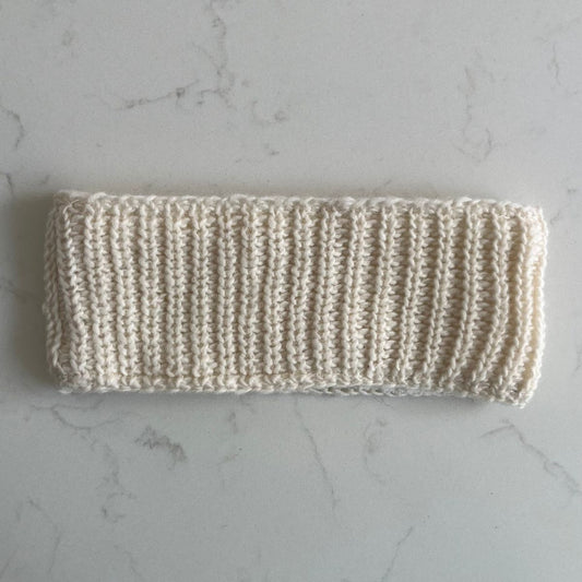 Knitted Fleece-Lined Headband - Cream