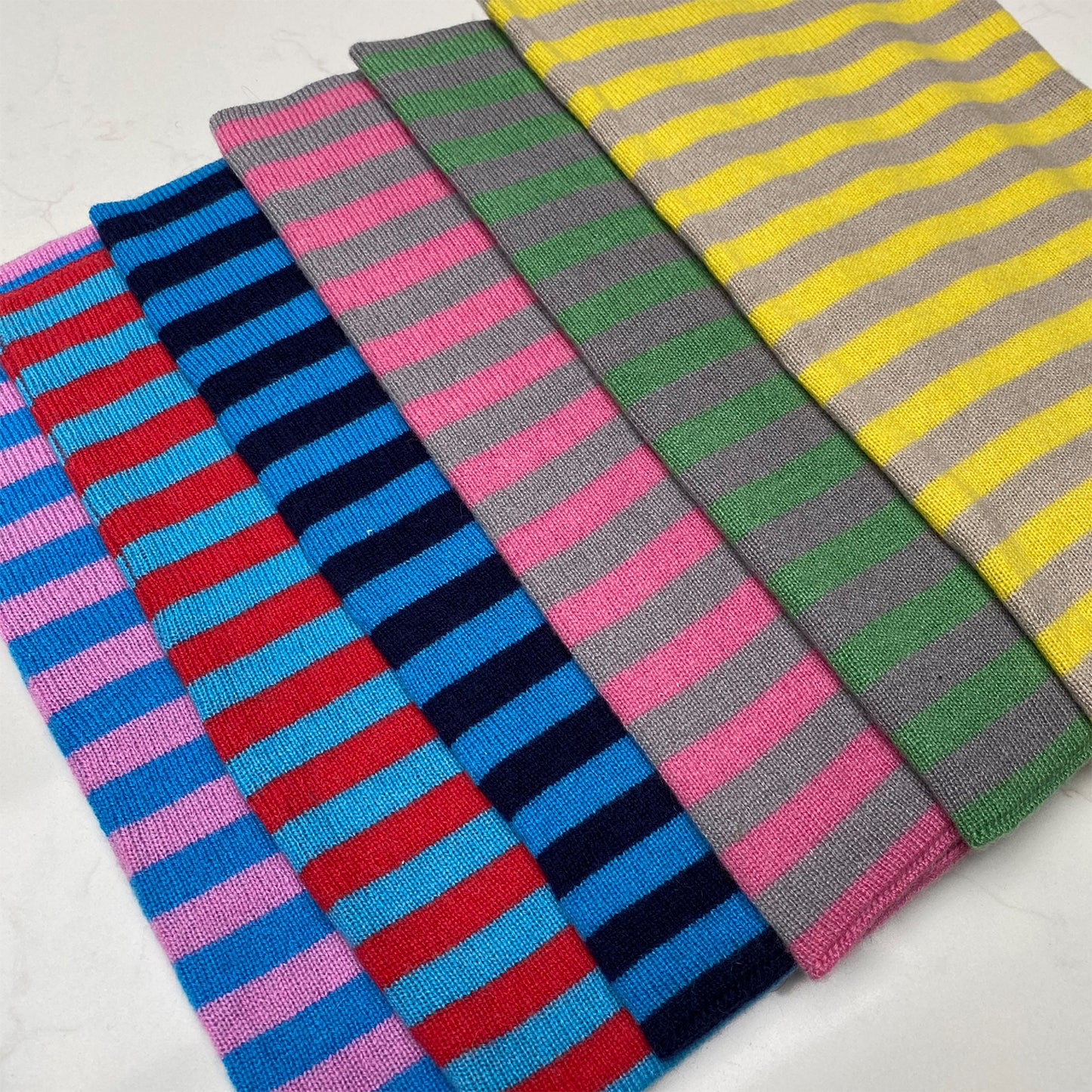 Cashmere Reversible Snoods - Dahlia Pink & Blue