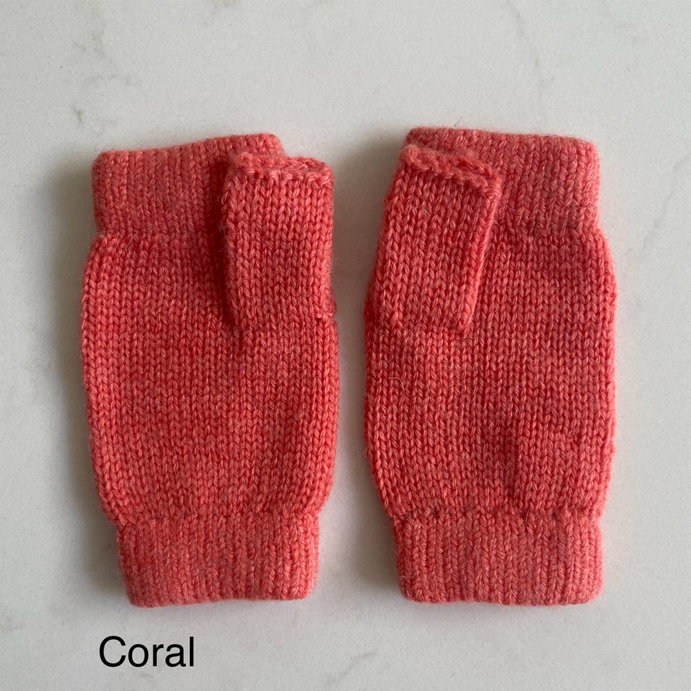 Kids Cashmere Wristwarmers - Coral