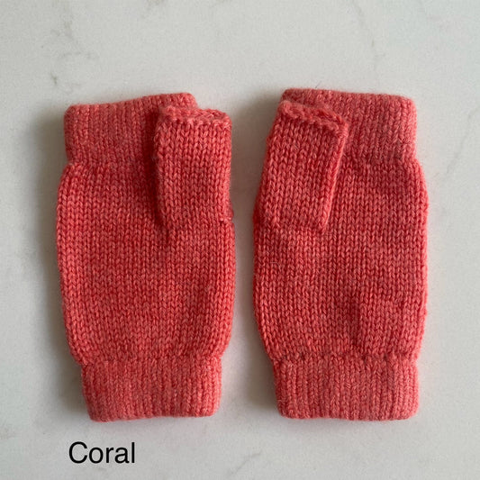 Kids Cashmere Wristwarmers - Coral