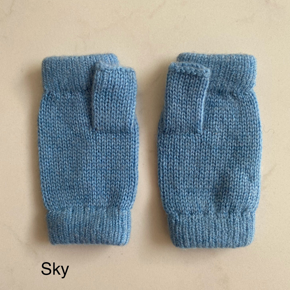 Kids Cashmere Wristwarmers - Sky Blue