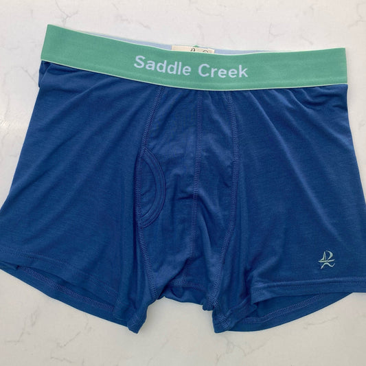 Bamboo Boxers – Leprechaun Blue with Green Band