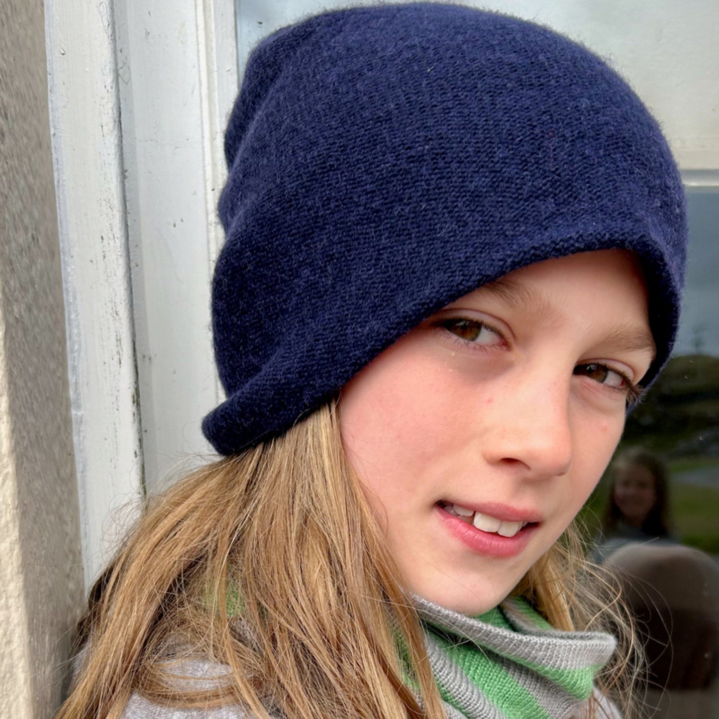 Cashmere Beanie Hat - Navy