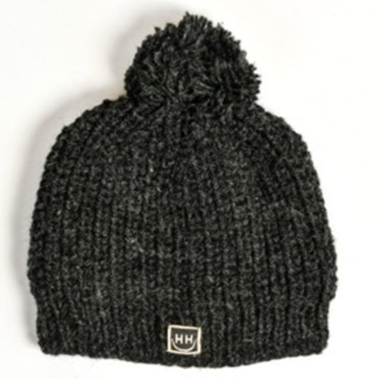 Woollen Bobble Hat - Charcoal