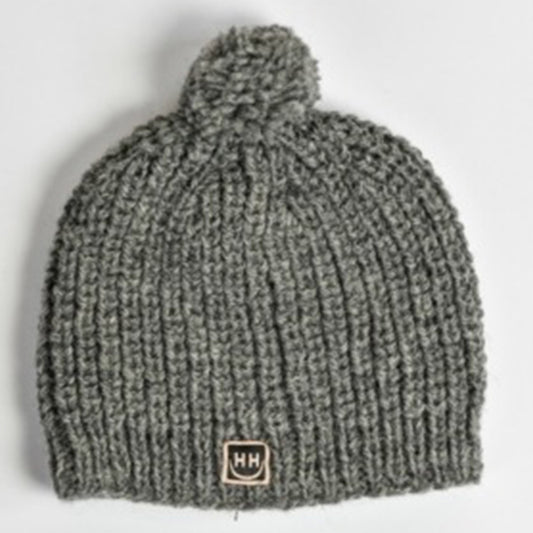 Woollen Bobble Hat - Grey