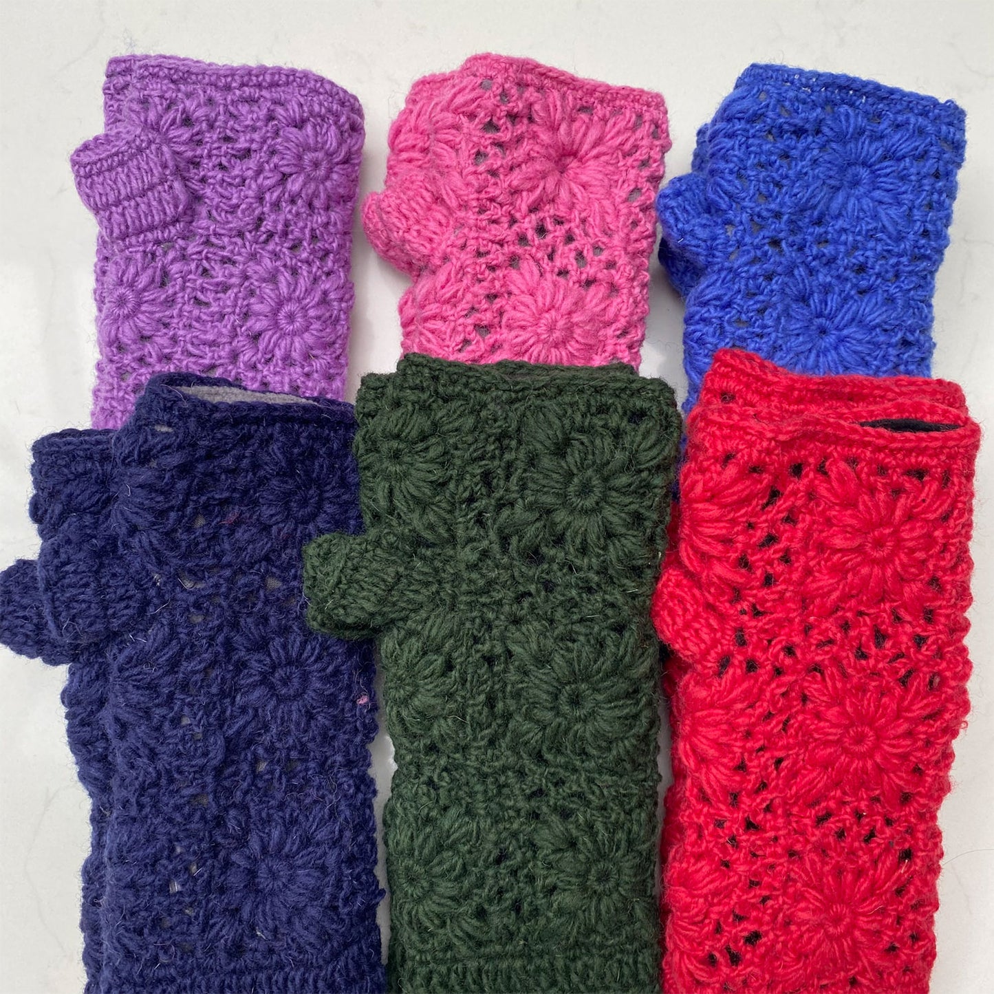 Crocheted Wrist Warmers – Pink