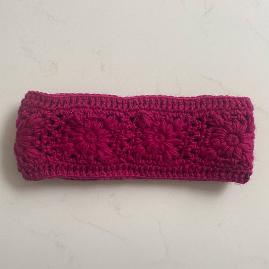 Crocheted Headband - Fuchsia