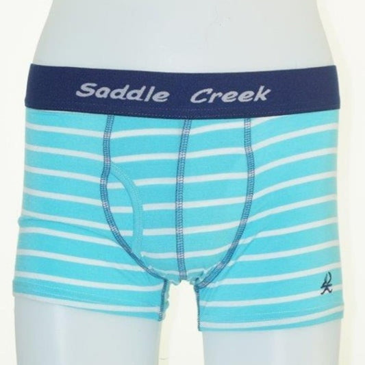 Bamboo Boxers – Capri Aqua & Thin Stripe