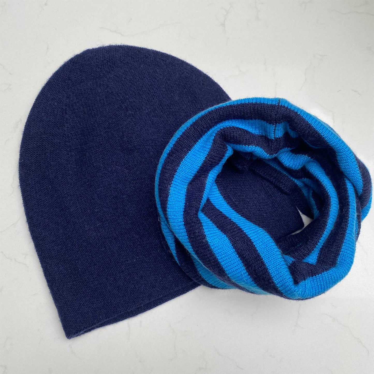 Cashmere Beanie Hat - Navy